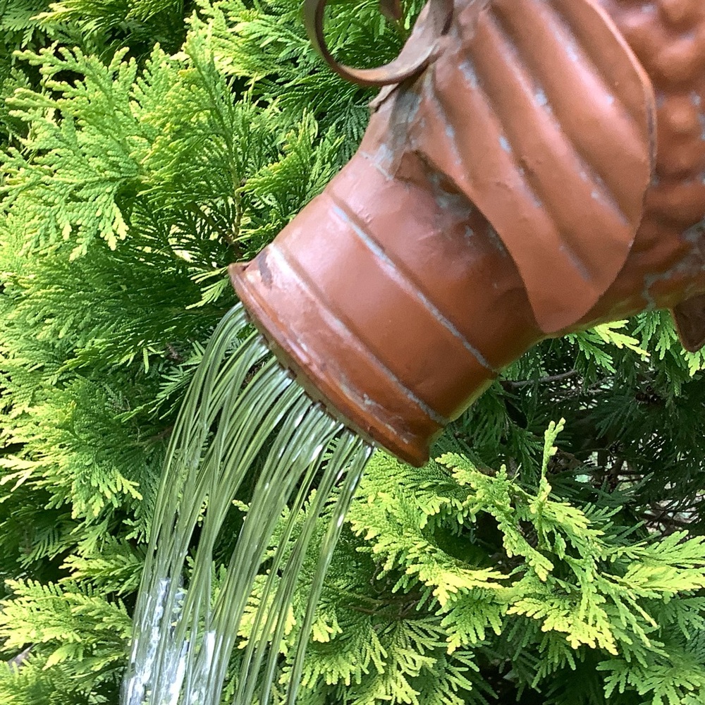 Brown Metal Pig Sculpture Watering Can - Decorative Home Art - Picture 12 of 13